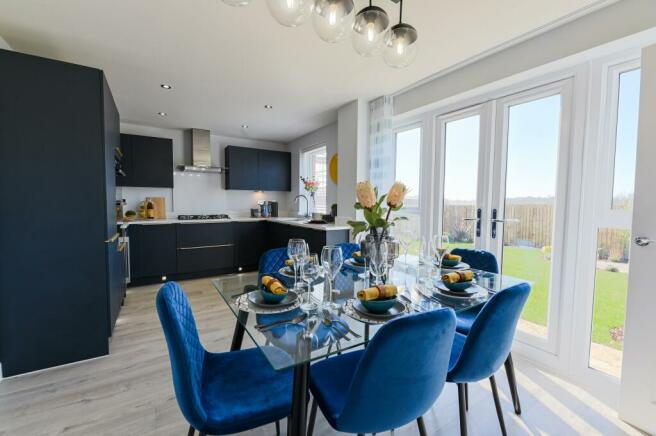 Barratt Windermere 4 bed Show Home in New Waltham, Wigmore Park French doors
