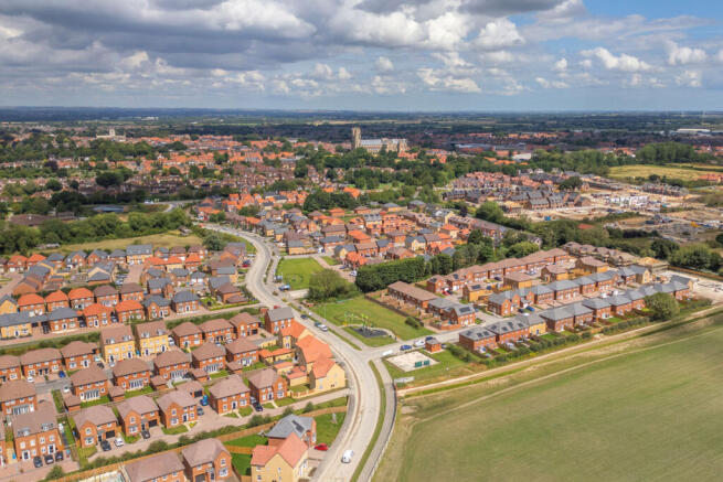 Queens Court and Minster View in Beverley from the air