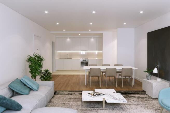 Social Areas & Kitchen, 3-Bedroom Flat in Arroios