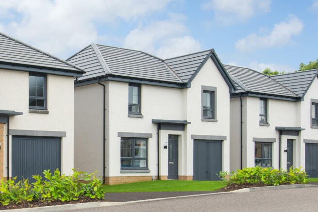 DWH Countesswells Duart detached housetype in white render with grey door, windows and garage