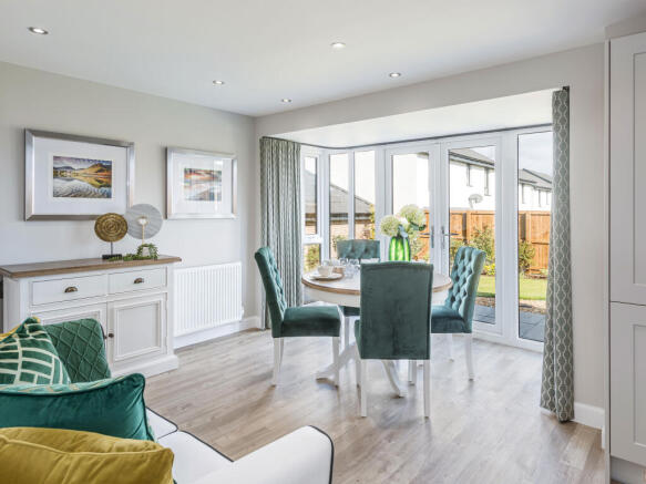 Image of kitchen/dining/family in 4 bedroom Glenbervie house type at Cammo Meadows