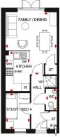Floor plan of the Kingsville House type at Ladden Garden Village, Yate.