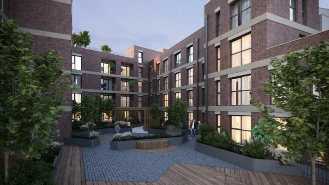 CGI Communal Landscaped Courtyard