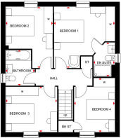 Floorplan of the four bedroom Kirkdale
