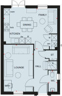 Ground floor plan of the Ingleby 4 bedroom home at Trelean