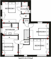 First floor plan of our 4 bed Alnmouth home