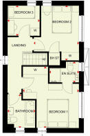 First floor plan of our 3 bed Ennerdale home