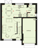 Ground floor plan of our 3 bed Denby home