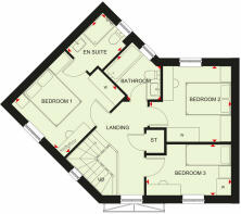 First floor plan of our 3 bed Lutterworth home