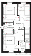 First floor plan of our 3 bed Ellerton home