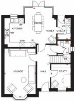 Ground floor plan of the Holden 4 bedroom home