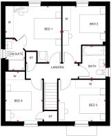 First floor of the 4 bedroom Kirkdale with Square Bay