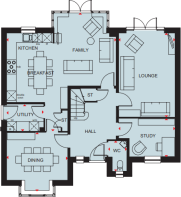 Ground floor plan of the Manning 5 bedroom home