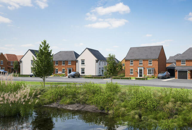 Homes at The Catkins across the pool