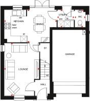 Blyford ground floor plan at Parc Fferm Wen