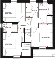 Blyford first floor plan at Parc Fferm Wen