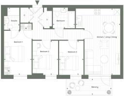 Hendon Waterside - Orchid Apartments - Plot 110 Floorplan