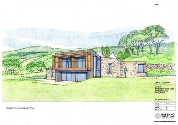 Architectural drawing of the barn development (A)