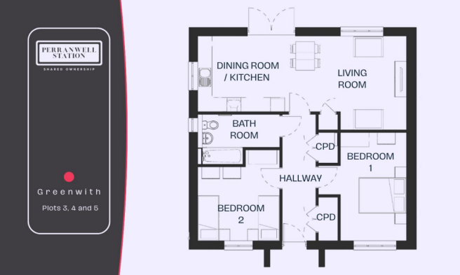 Perranwell Station HTB Plots 3, 4 and 5 Floorplan 