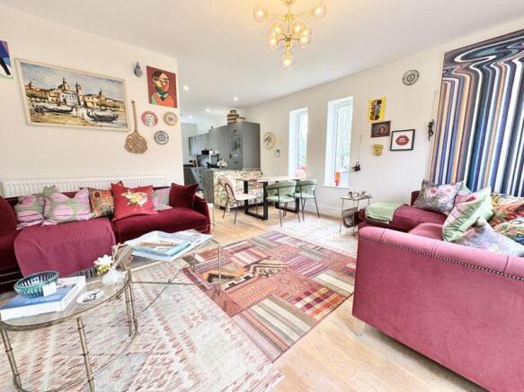 Lounge to dining and kitchen