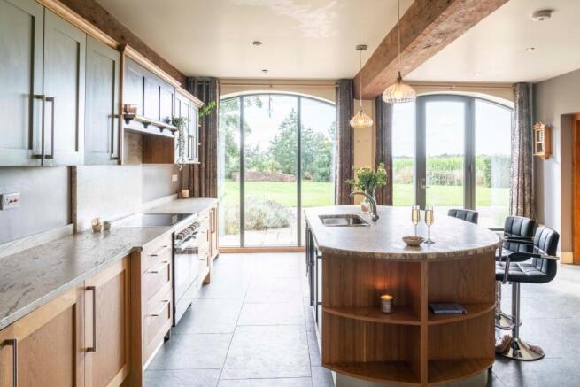 Spacious family kitchen with breathtaking views