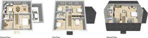 RA-2022-014 Plot 2 3D Floor Plan Ground Floor - la
