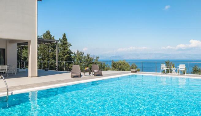 view from pool to sea