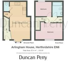 3 Arlingham House Hertfordshire EN6 - floor plan.j