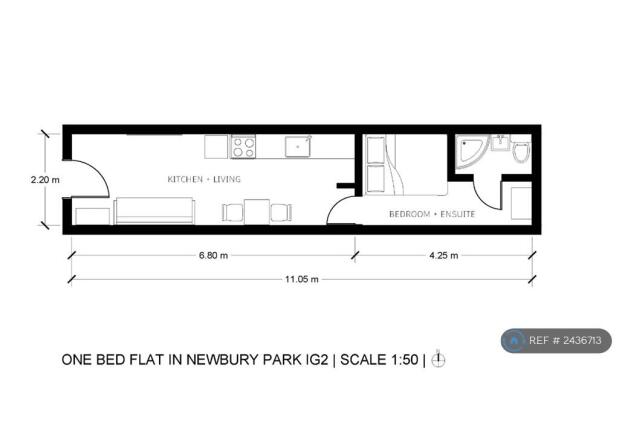 Floorplan Of 1-Bedroom Flat