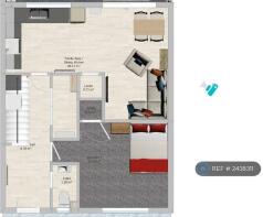 Ground Floor Open Plan Living Area, To Scale.