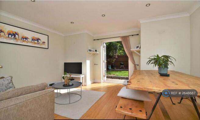 Living Room With French Doors To Garden