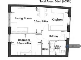 Floorplan (603 Ft2 / 56 M2)