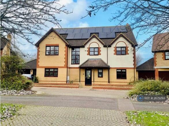 House Front, Solar Panels & Double Garage
