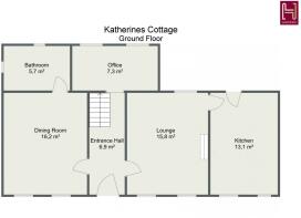 Katherines Cottage - Ground Floor - 2D Floor Plan.