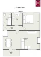 Floorplan letterhead - 2b mouriaux - 1. Floor - 2D