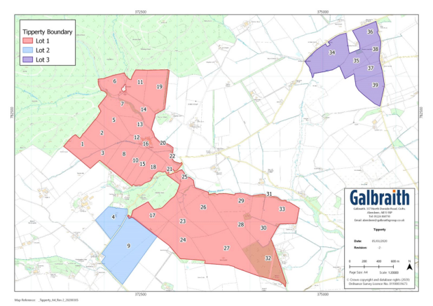 Property Lot Lines Map Land For Sale In Land At Glenfarquhar, Auchenblae, Laurencekirk,  Aberdeenshire, Ab30