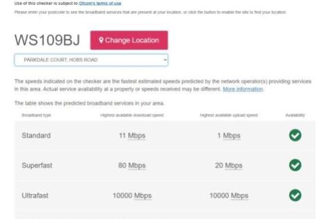 Broadband Checker PArkdale Ct