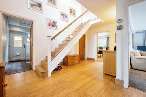 Spacious Reception Hall with Glass &amp; Oak Staircase