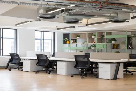 44-46 Sekforde St - workstations and green shelv