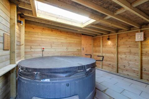 Wooden Cabin Hot Tub Room