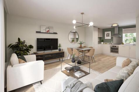Kitchen living and dining room in the 2 bedroom Darent