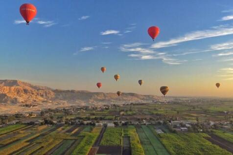 Balloons over valley