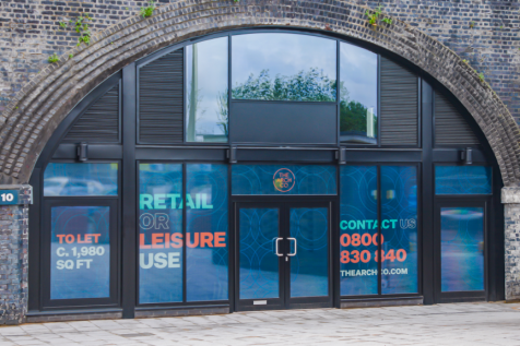 The front of an arch.