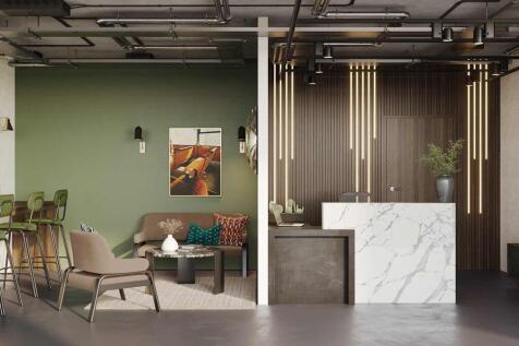 A digital visualisation of the proposed concierge layout at The Tramworks