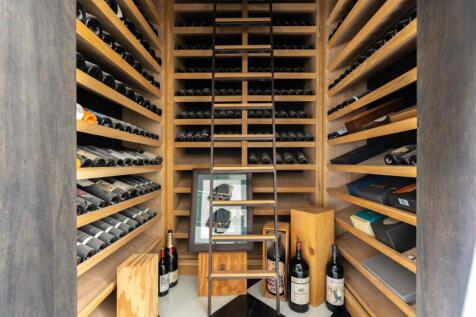 Temperature controlled wine cellar, fit for a great collection.