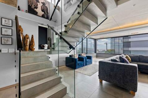 Stairs and living area