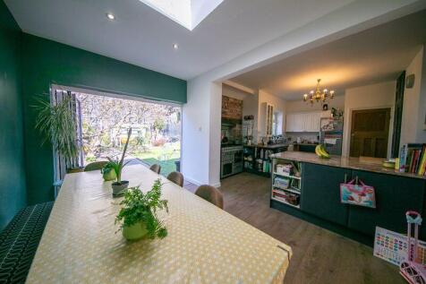Kitchen, dining area and bi-fold door