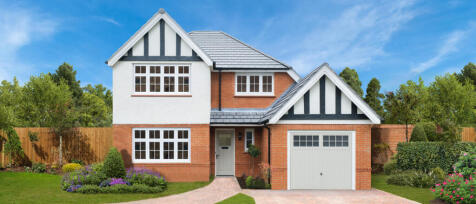 Modern two-storey house with white, brick, and black timber detailing, front garden, driveway, and a