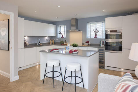 Internal shot of the kitchen in the alderney show home