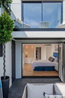 View of Principle Bedroom from Terrace- Trafalgar Cottage Above Town-Dartmouth